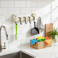 Wall Mounted Mop Holder Versatile Use Sweeper and Mop Organizer Waterproof