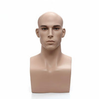 Realistic Male Head Model Long-Lasting Fiberglass Construction for Salon