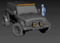 1:64 Off-Road Pickup Truck Light Bar Bumper Bull Bar Modification