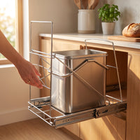 Pull-out Trash Can Rack Under-Cabinet Garbage Can Rack Concealed for Kitchen