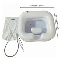 Inflatable Shampoo Basin Rectangular Bedside Shampoo Basin Air Valves Portable Hair Washing Sink