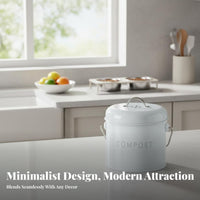 Odor Filtering Compost Pail Leak Resistant Countertop Compost Pail Indoor Food Waste Container Portable Handle for Pet Owners