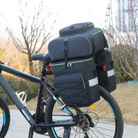 Reflective Strips 3 in 1 Bike Pannier Set Water Repellent Detachable Bike Rear Rack Bag Convertible Bike Backpack Pannier for Commuting