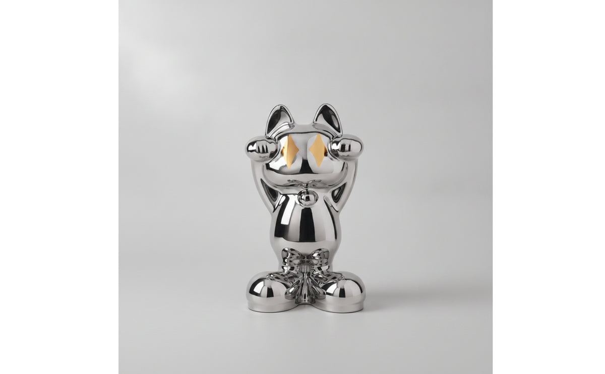 Fortune Cat Figurine Modern Cat Figurine Fortune Ornament for Entryway