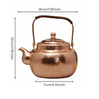 1.7 Liter Handmade Copper Teapot Anti-Scald Handle Stovetop Tea Kettle