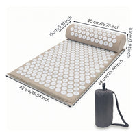 3 Pieces Acupressure Mat and Pillow Set Padded Acupressure Set with Bag Acupuncture Massage Mat Cushioned Acupuncture Pillow