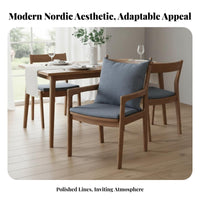 Upholstered Armchair Nordic Design Dining Chair Minimalist Aesthetic With Armrests for Adults, Restaurant, Home Office