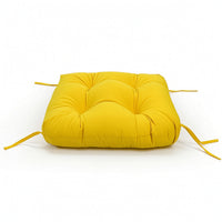 Tufted Chair Cushion with Ties Padded Patio Chair Cushion Square Weather-Resistant for Garden