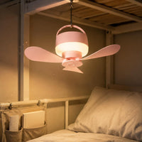 USB Ceiling Fan Light 3 Speed Rechargeable Hanging Fan Quiet for Students