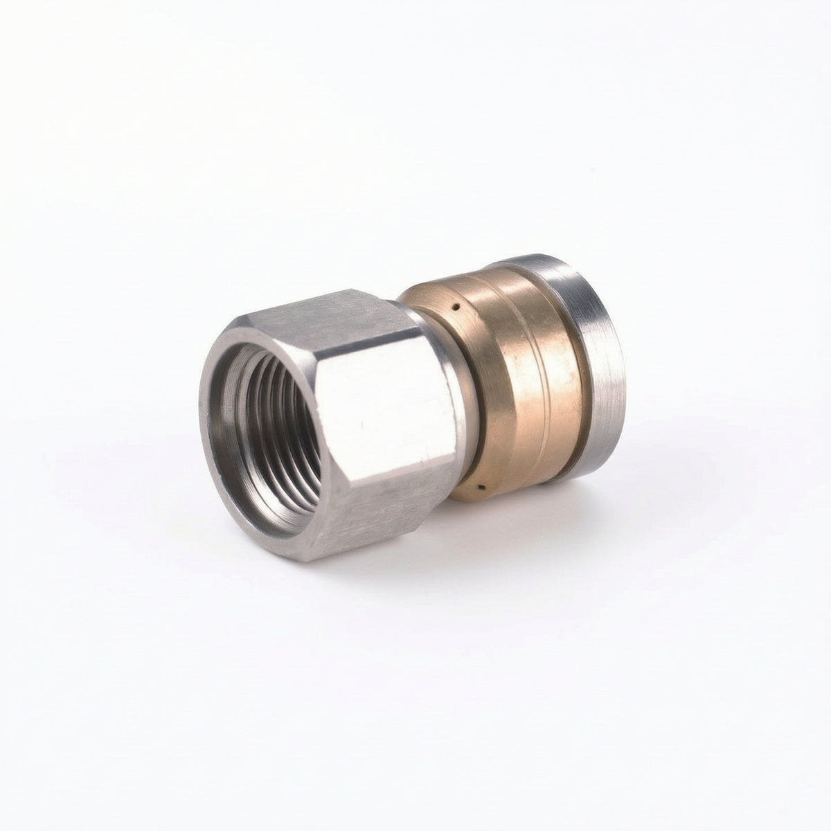 Stainless Steel Pressure Washer Sewer Jetter Nozzle Threaded Drain Jetter Nozzle Compact Tool Hex for Plumbers, Homeowners, Clog Clearing
