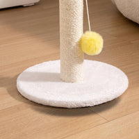 Stable Cat Scratching Post with Toy Sturdy Sisal Scratching Post Padded Pet Furniture Interactive for Cats, Kittens, Small Apartments, Living Room