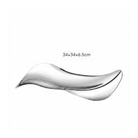 Fruit Tray Mirrored Finish Stainless Steel Tray Wave-Shaped