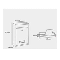 Letter Box Modern Design Lockable Outdoor Mailbox Weather Resistant