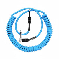 Noise Canceling Male to Male Guitar Cord Stable Transmission Transfer Coiled Guitar Cable Right-Angle Instrument Lead for Stage Performance, Studio Recording