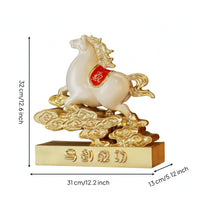 Running Horse Figurine Freestanding Desk Horse Statue Success Symbol Home Decor for Office
