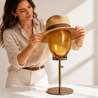 Hat Display Head Detachable Design Hairpiece Stand Gold Finish