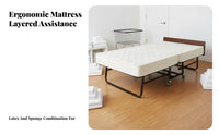 Foldable Folding Rollaway Bed Easy to Move Folding Bed on Wheels Space-Saving Temporary Furniture Quick Assembly for Homeowners, Apartment Dwellers, Hotel Rooms, Guest Room, Small Apartments, Home Office