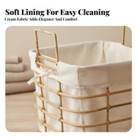 Cylindrical Woven basket with Handles adaptable Storage Basket Large Capacity