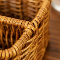 Three-Section Basket Sturdy Desk Organizer Handwoven