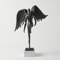 Angel Figure Ornament Large Wings Abstract Angel Sculpture Lustrous