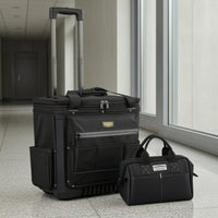 Rolling Tool Bag Zippered Top Tool Bag with Wheels Multiple Pockets