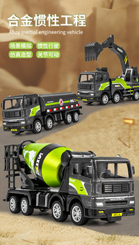 Alloy Construction Vehicle Model Set, Inertia Powered, for Ages 4-6