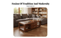New Chinese & fashion Rectangular Coffee Table with 2 Drawers Modern design living Room Furniture Sturdy Construction Hidden Storage for Interior Decorators, Homeowners, Families, Home, Lounge Area