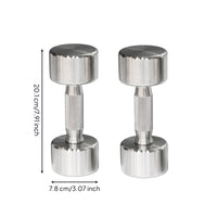 Polished Stainless Steel Dumbbells Solid Metal Dumbbells with Knurled Handles Space-Saving Dumbbell Pair Portable for Strength Training, Warmups