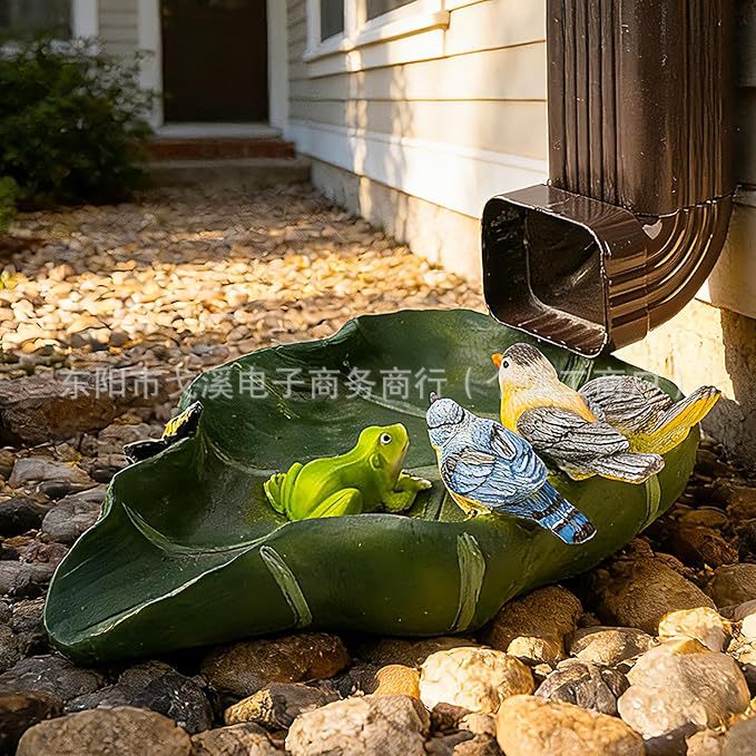 Creative Bird Downspout Decor Resin Craft Rainwater Divider for Garden Landscape