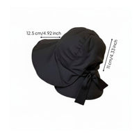 Lightweight Foldable Fisherman Hat Breathable Bowknot Sun Hat Adjustable Fit for Travel