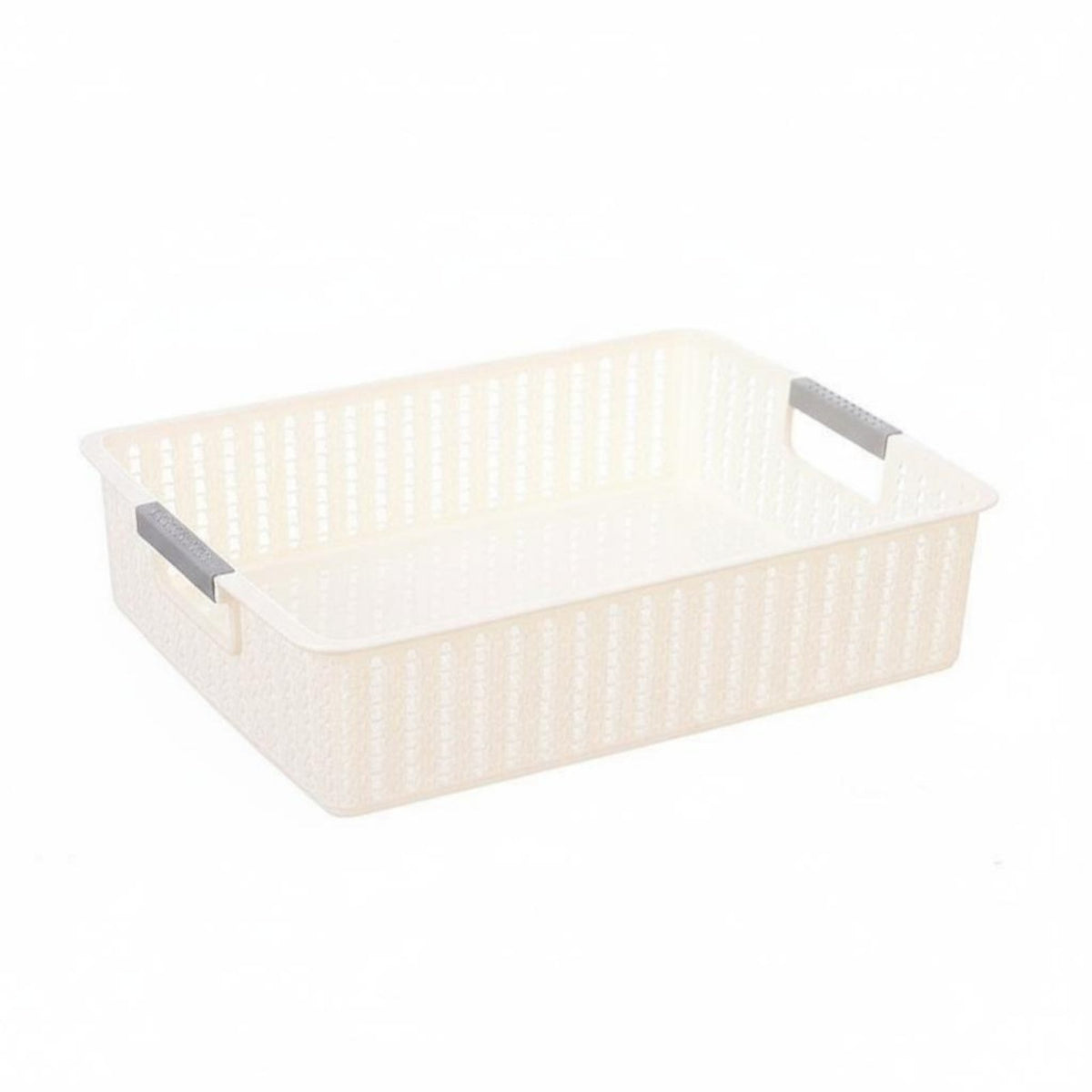 Handled Tote Basket Woven Design Household Storage modifyable for Desktop, Closet