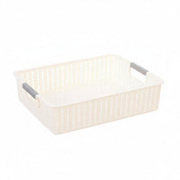 Handled Tote Basket Woven Design Household Storage modifyable for Desktop, Closet