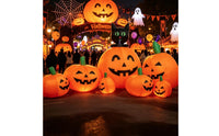 Lighted Inflatable with Black Cat and Pumpkin Inflate Inflatable Cat with Pumpkins Illuminated Halloween Decoration Self-Inflating for Lawn, Garden