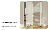 Space-Saving Slim Gap Organizer Wall-Mountable Option Shelving Unit Minimalist design Household Storage Easy Assembly for Apartment Dwellers, Homeowners, Behind Doors, Narrow Spaces, Bathroom, Living Room
