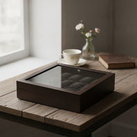 Watch Display Case with Glass Lid Woodwatch with Textured Finish Display Case Luxury for Collectors, Dresser, Closet