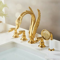 Swan Faucet with Handheld Shower Stylish Fixture Resistant