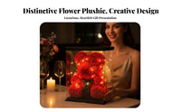 Blossom Teddy Bear Romantic Design Artificial Flower Arrangement Adorable Shape