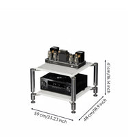High-Fidelity Audio Stand Shock Absorption Vibration Dampening Rack 304 Stainless Steel Pillars Multi-Tier Amplifier Rack for Audiophiles