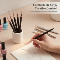 Ebony Nail Art Liner Brush Set for Fine Line Painting and Detailing