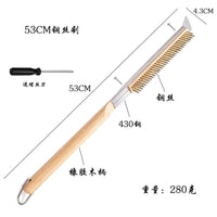 亚马逊户外烧烤铜丝刷披萨刷子烘焙披萨清洁刷披萨烧烤炉工具刷
