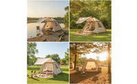 Quick Setup Inflatable Tent with Canopy Portable Inflatable Tent Double-Layer Ventilated for Campers, Families, Camping, Outdoor Trips