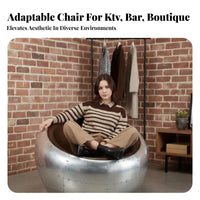 Aeronautic Spherical Chair Spherical Sphere Design Statement Armchair Rotating Base Upholstered Interior for Business Owners