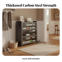 Multi-Layer Footwear Storage Unit Dustproof Steel Shoe Rack with Doors Large Capacity for Homeowners, Apartment Dwellers, Hallway, Mudroom