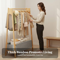 Multi-Functional Complimentary Standing Clothes Rack Space Saving Complimentary Standing Clothes Rack with Storage Easy to Assemble Clothing Storage Organizer Stable Structure for Renters, Students, Homeowners, Entryway, Apartment, Dorm Room, Hallway