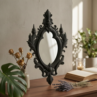 Medieval Picture Frame Scrollwork Image Holder Pointed Finials