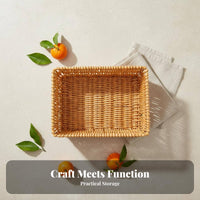 Woven container with Liner Rustic & fashion Rectangular Woven Container adaptable