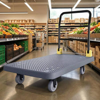 Perforated Platform Trolley Heavy-Duty Foldable Flatbed Trolley Swivel Wheel Cart High Capacity Material Handling Reinforced