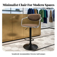 Adjustable Rolling Chair with Armrests Padded Seat Swivel Stool Quiet Wheels
