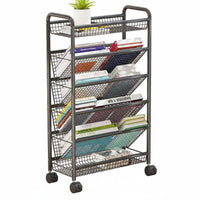 Tiered Rolling Shelf Space-Saving Household Storage Lockable Casters for Renters