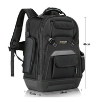 Tool Backpack Padded Shoulder Straps Jobsite Gear Top Carry Handle